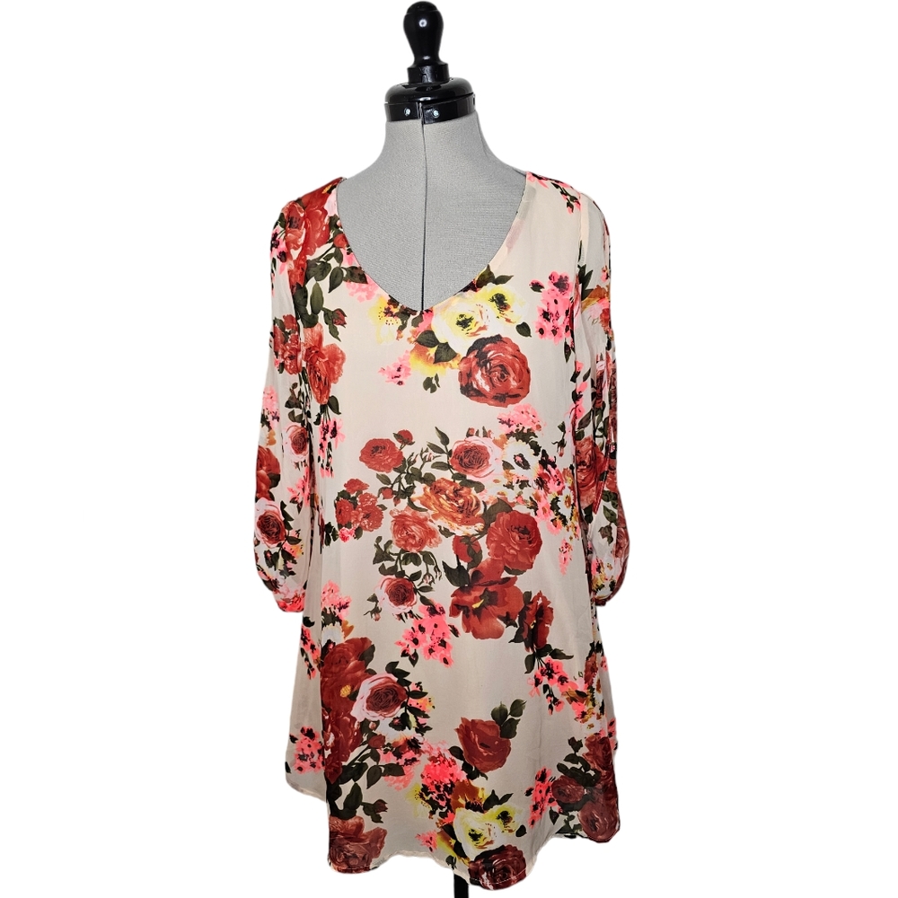 Boho Flowy Charlotte Russe Floral Summer Dress (Juniors: M) Girly Bohemian